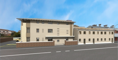 In corso di realizzazione a Riese Pio X (TV) in centro paese di fabbricato residenziale e commerciale